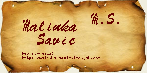 Malinka Savić vizit kartica